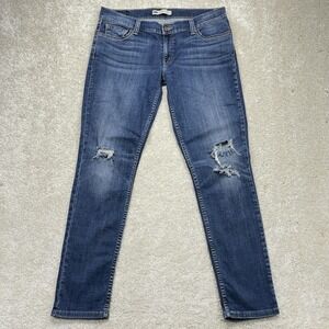 Levis 524 Too Superlow Straight Jeans Womens 13M Blue Low Rise Stretch Denim